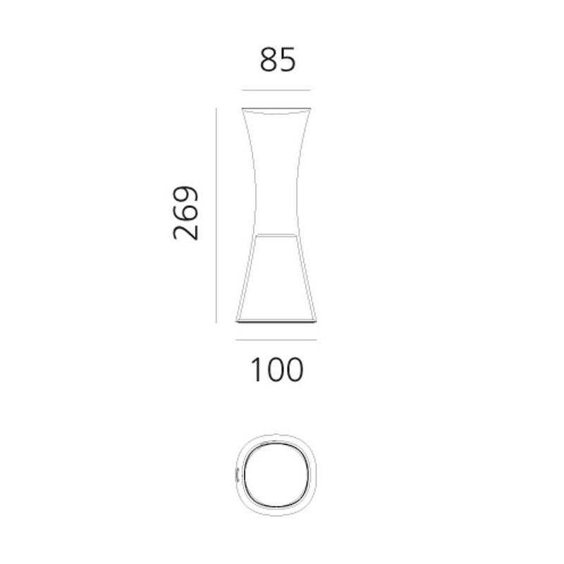Lampada LED Bianca da tavolo ricaricabile Come Together 2.4W 2700K ARTEMIDE 0165010A Dimensioni
