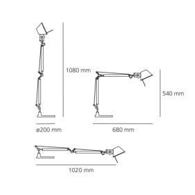 Riferimento dimensioni lampada Tolomeo Mini