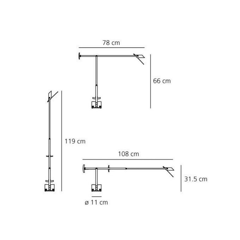 Riferimento dimensioni lampada Tizio