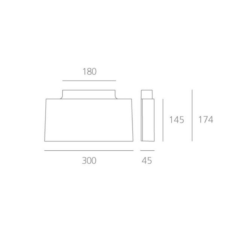 Riferimento dimensioni Applique Surf Parete