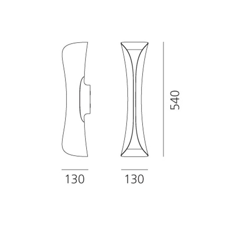 Applique da parete Nera e Bianca 14W 2xGU10 Cadmo Wall ARTEMIDE 1373010A Dimensioni