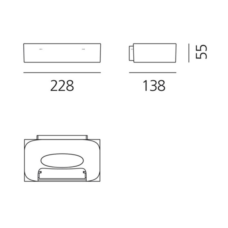 Applique Bianca in alluminio da parete 27W LED 3000K Melete Wall ARTEMIDE 1633010A Dimensioni