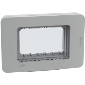 Placca idrobox a 3 moduli IP55 Grigio BTicino MatixGo 28603G