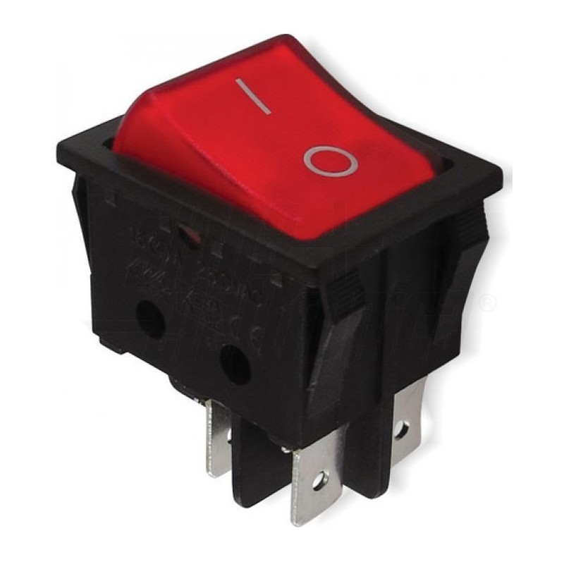 Interruttore a bilanciere luminoso rosso bipolare ON e OFF 433329065