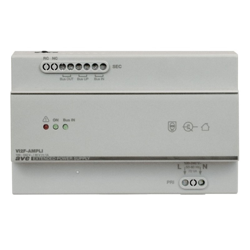 Amplificatore 2 fili BUS per videocitofoni 240V AC 1A 8 moduli DIN V44 EASY AVE VI2F-AMPLI