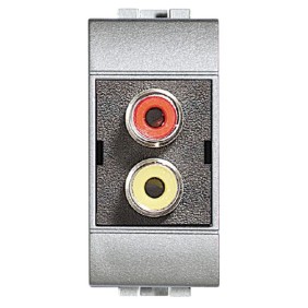 Modulo con due connettori audio tipo RCA Bticino Living Light - Light Tech NT4269R