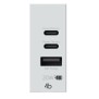 Caricatore USB 3A per BTicino Living Now con 3 porte USB 4BOX 4BUSB20WCCA.K