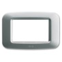 Placca AVE Argento opaco 3 moduli Yes 45 45PY03AO