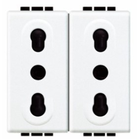 Presa duplex bipasso 10/16A Bticino Light N4180/2