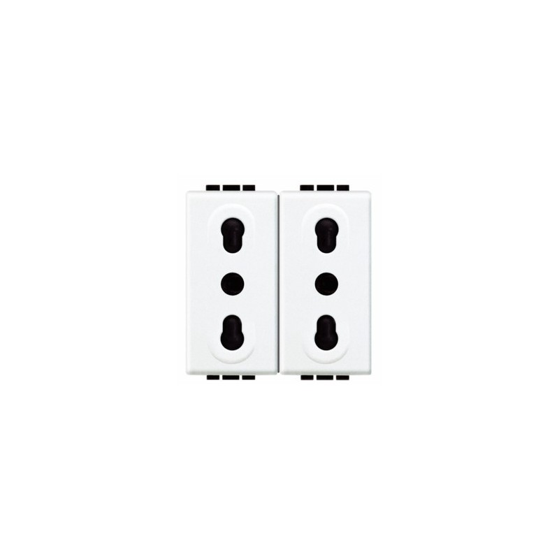 Presa duplex bipasso 10/16A Bticino Light N4180/2