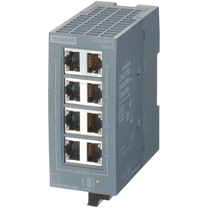 Switch ethernet industriale Scalance XB008 24V Siemens 6GK50080BA101AB2