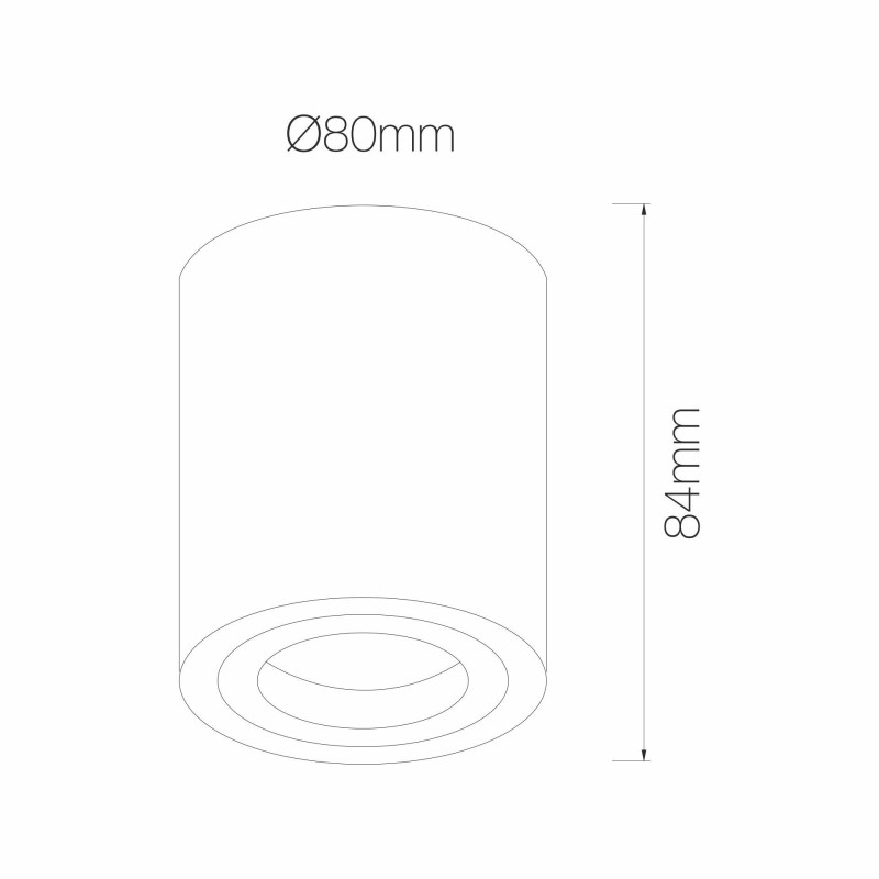 Dimensioni Faretto ad incasso da superfice One GU10 Beneito Faure
