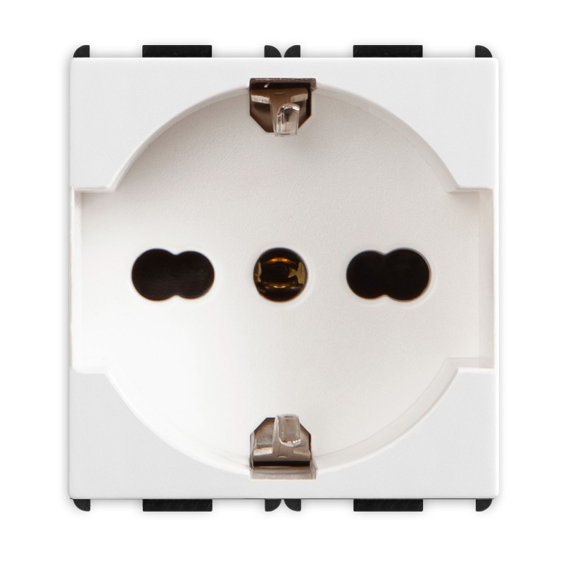 Presa Schuko bipasso 2P+T 16A P40 Bianco serie Pixia Master 11170