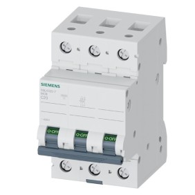 Interruttore magnetotermico a 3 poli 400V 20A curva D Siemens 5SL43208