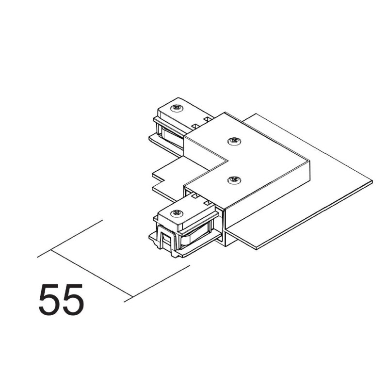 Giunto L ad angolo esterno per binari 48Vdc nero Ivela 6484-11-30