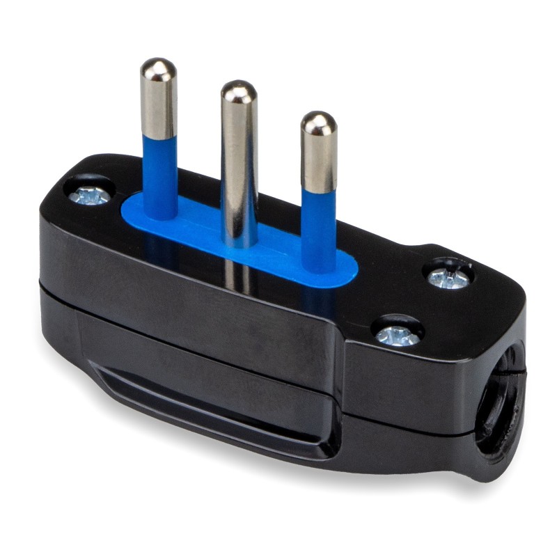Spina piatta tipo S 11 2P+T 10A 220 - 230Vac Nera Master 05450