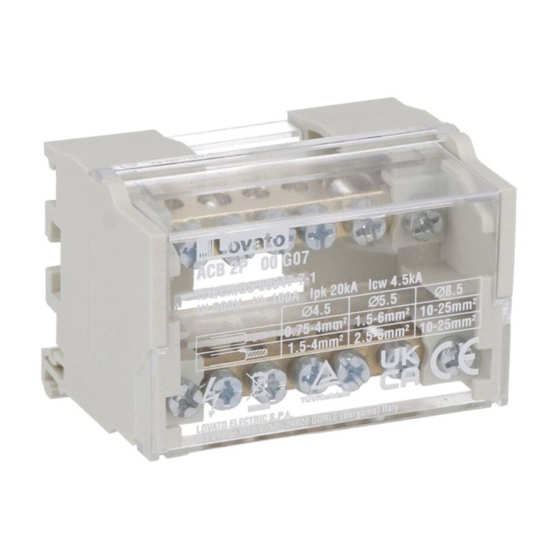 Ripartitore di potenza bipolare 100A 500V Lovato ACB2P100G07