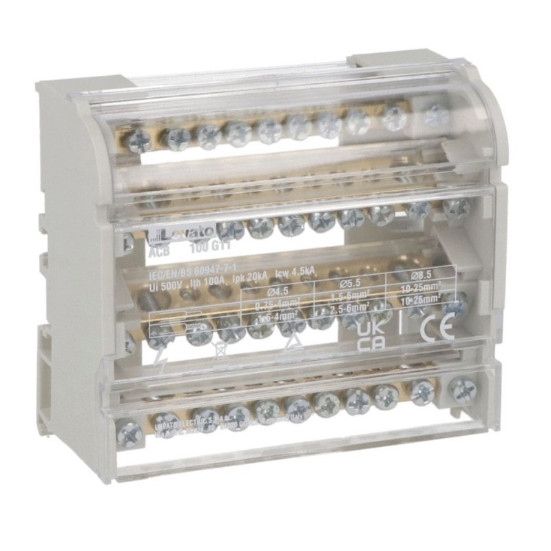 Ripartitore di potenza quadripolare 125A 500V Lovato ACB4P125G11