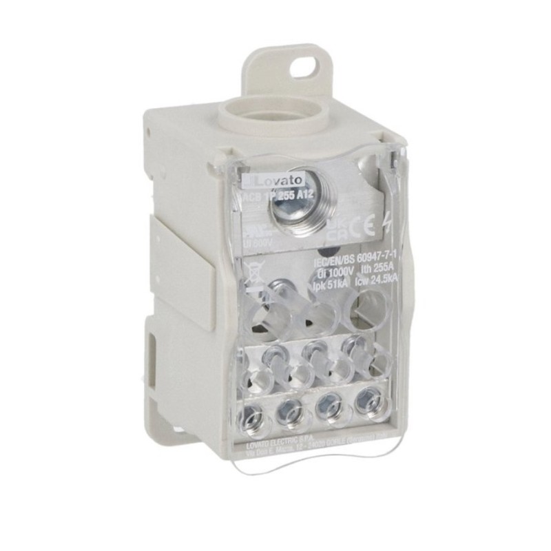 Ripartitore di potenza unipolare 255A 12 fori Lovato ACB1P255A12