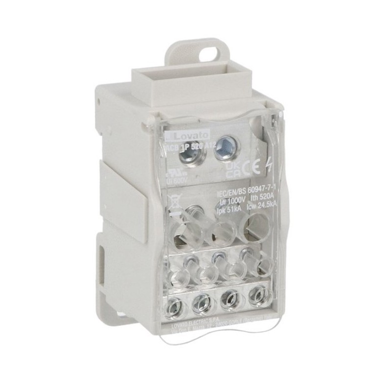 Ripartitore di potenza unipolare 520A 12 fori Lovato ACB1P520A12