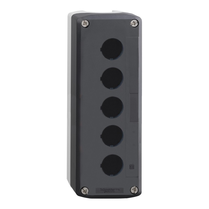 Pulsantiera vuota con 5 fori da 22mm IK03 IP65 in plastica Schneider XALD05