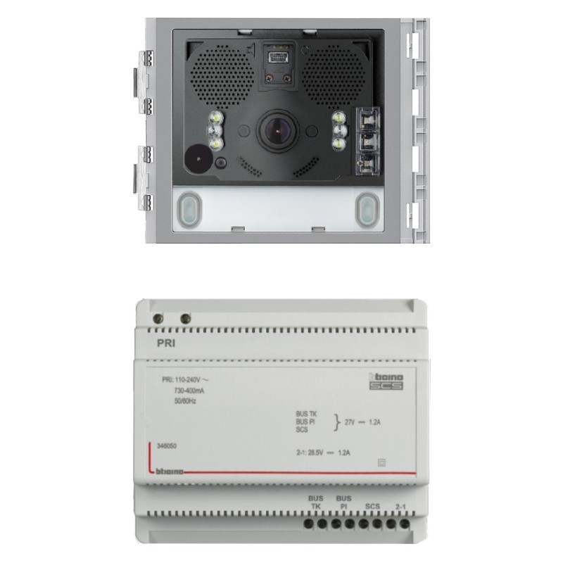 Kit impianto con modulo audio video Sfera e alimentatore BTicino 360005