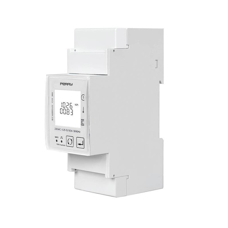 Contatore di energia monofase Wi-Fi 80A 230Vac Perry 1SDSD05CEM2WIFI