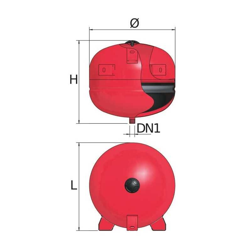Vaso di espansione per condizionamento con piedini 35 litri Elbi A122L31