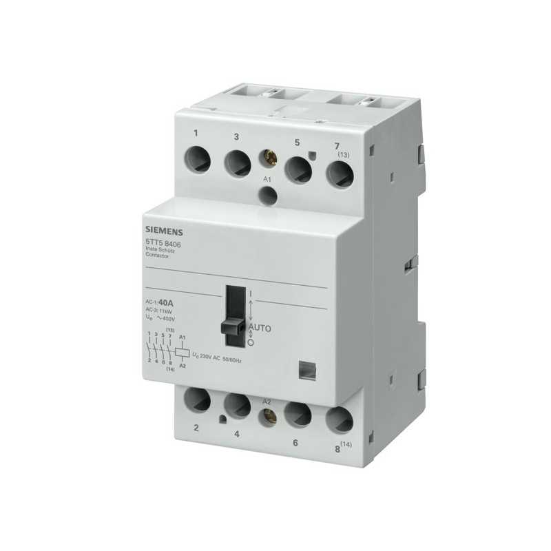 Contattore con comando automatico NO 4P 63A 230Vac Siemens 5TT58506