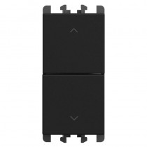 Doppio pulsante unipolare 10A interbloccato Nero Urmet serie Lybra 27139.N