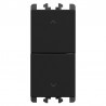 Doppio pulsante unipolare 10A interbloccato Nero Urmet serie Lybra 27139.N