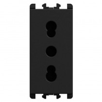 Presa bipasso 2P+T 10/16A 1 modulo Nero serie Lybra Urmet 27303.N
