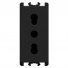 Presa bipasso 2P+T 10/16A 1 modulo Nero serie Lybra Urmet 27303.N