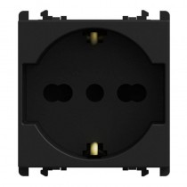 Presa Schuko bipasso 2P+T 10/16A 2 moduli Nero serie Lybra Urmet 27310/2.N