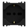 Presa Schuko bipasso 2P+T 10/16A 2 moduli Nero serie Lybra Urmet 27310/2.N