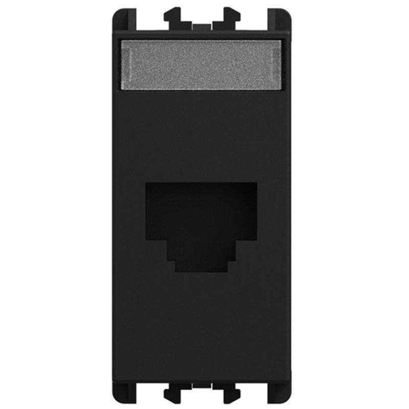 Frontalino RJ45 per keystone 1 modulo Nero Lybra Urmet 27445.N
