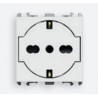 Presa Schuko Flat bipasso 2P+T 10/16A 2 moduli Bianco Lybra Urmet 27314/2.B
