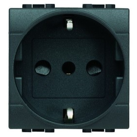Presa Schuko/Italiana 10A 2 Posti Serie Civili Bticino LivingLight L4140