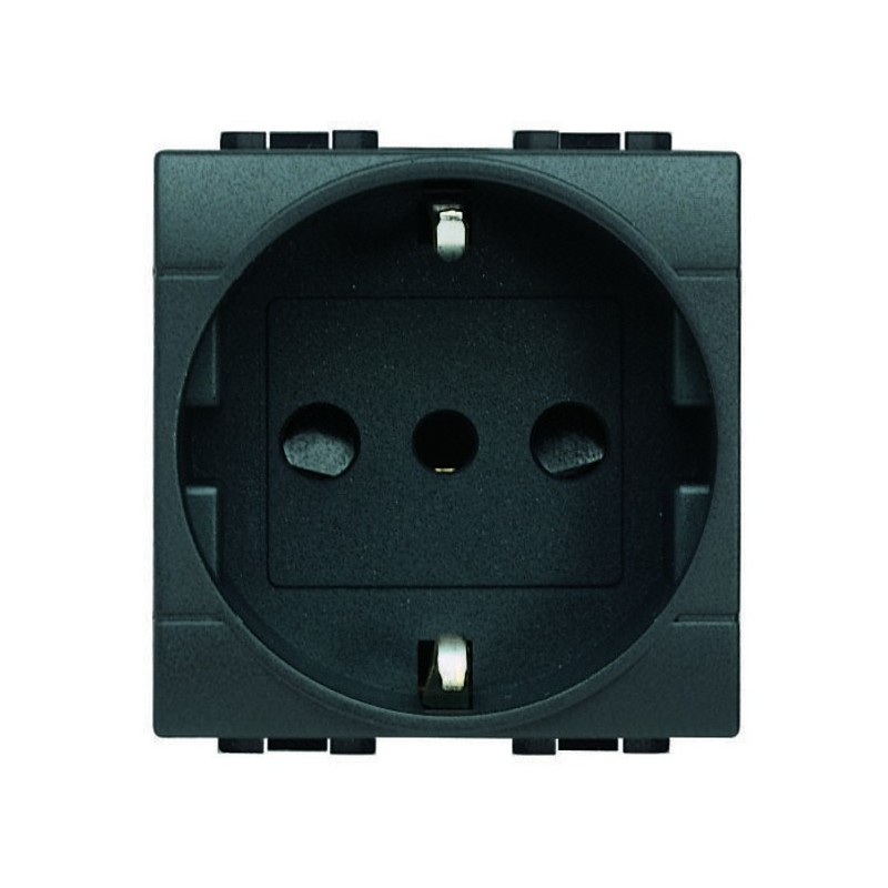 Presa Schuko/Italiana 10A 2 Posti Serie Civili Bticino LivingLight L4140
