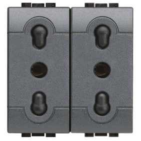 Presa Duplex Bipasso 10/16A 1 Posto Serie Civili Bticino LivingLight L4180/2