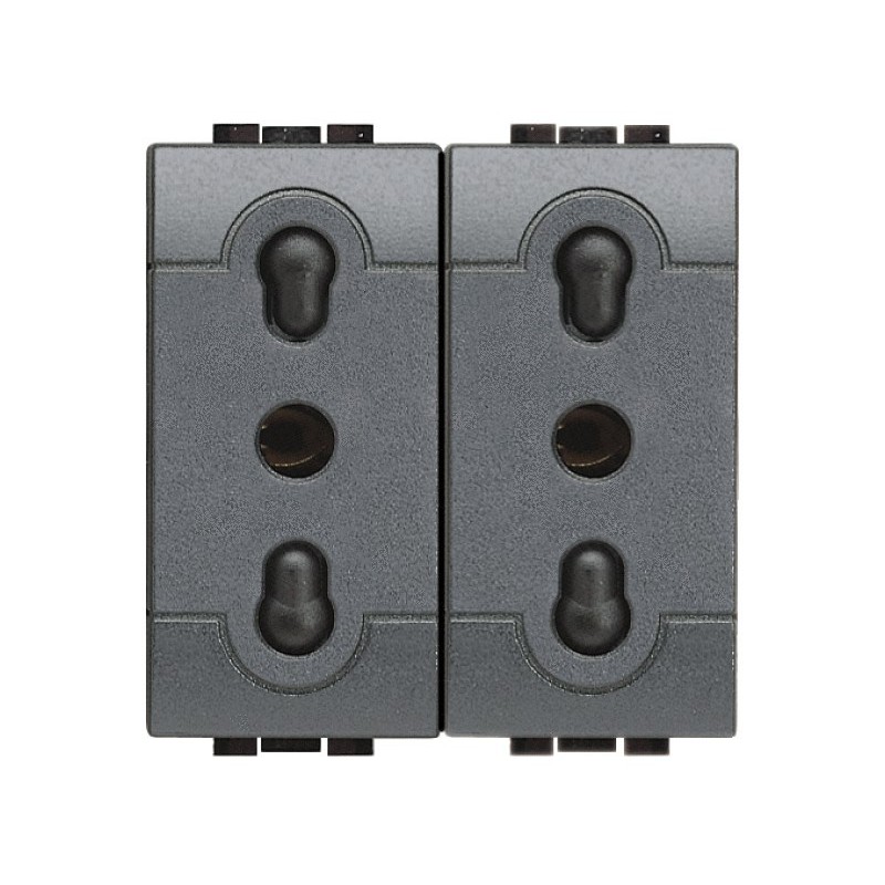 Presa Duplex Bipasso 10/16A 1 Posto Serie Civili Bticino LivingLight L4180/2