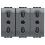 Presa Triplex Bipasso 10/16A 3 Posti Serie Civili Bticino LivingLight L4180/3