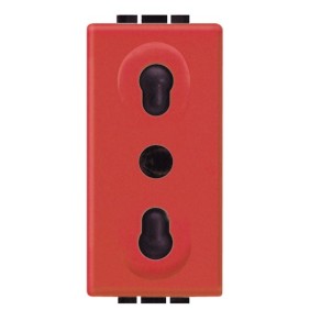 Presa Bipasso 10/16A 1 Posto Rossa Serie Civili Bticino LivingLight L4180R