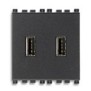 Presa di alimentazione USB 2 moduli Vimar Arkè Grigia 5V 2,1A 19295