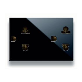 Doppia presa polar. euroameric. 2P+T 16A 3 moduli Ave Life 442033TD2/3