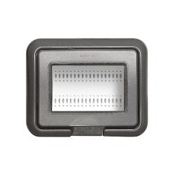 PLACCA STAGNA TRE MODULI GRIGIO SCURO SERIE LIVING INTERNATIONAL 24603L