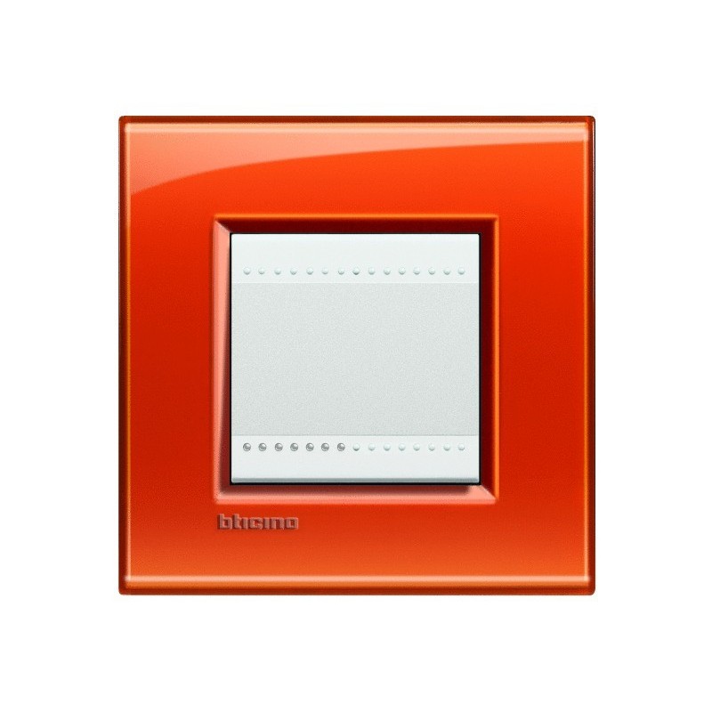 Placca quadra 2 moduli arancio deep Livinglight Bticino LNA4802OD