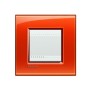 Placca quadra 2 moduli arancio deep Livinglight Bticino LNA4802OD