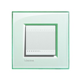 Placca quadra 2 moduli acquamarina Bticino Livinglight LNA4802KA