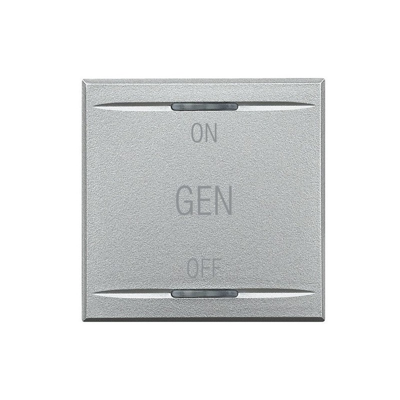 Copritasto 2 Funzioni Illuminabile con  Simbolo "ON GEN OFF' 2 Posti Serie Civile Bticino Axolute Chiara HC4911/AF